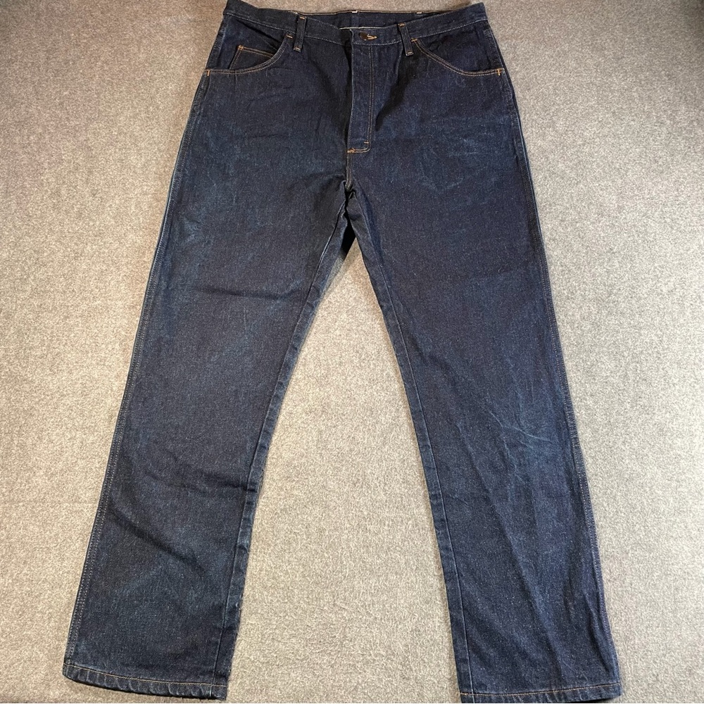 Rustler Denim Blue Jeans Men’s Size 40x32 Dark Wash 100% Cotton Made In The USA